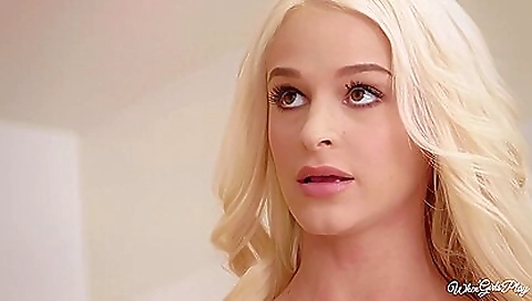 Two babes share a cock